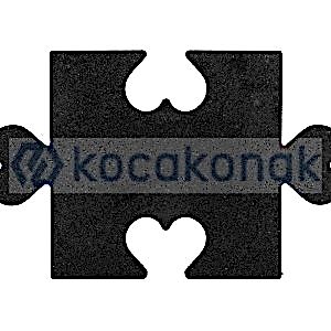 KAUÇUK PUZZLE KALPLİ 40*40 2,5 CM SİYAH