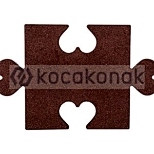 KAUÇUK PUZZLE KALPLİ 40*40 2,5 CM KİREMİT